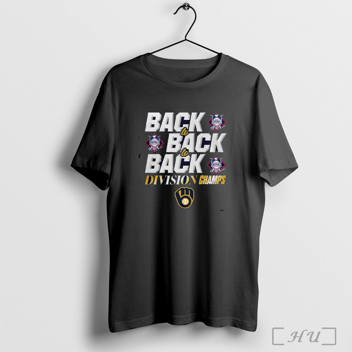 Officials Milwaukee Brewers Nl Central Division Back To Back To Back Champions T Shirt