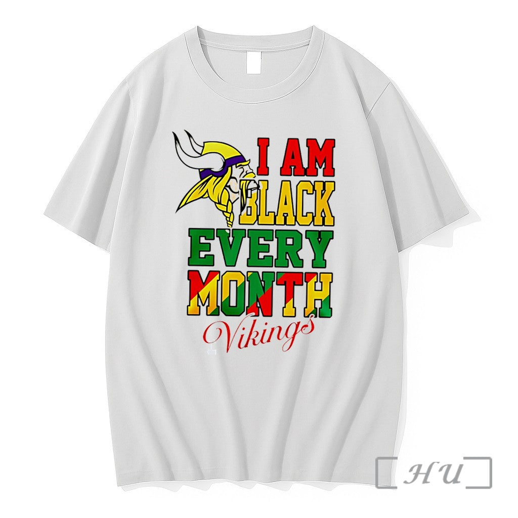 Officials Minnesota Vikings I Am Black Every Month Juneteenth Logo Tee Premium T Shirts Sweater