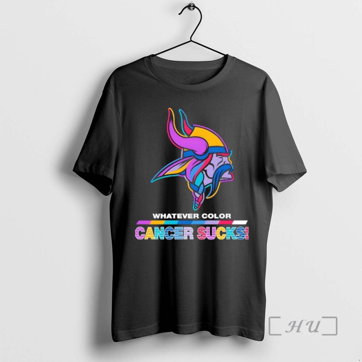 Officials Minnesota Vikings Football Whatever Color Cancer Sucks Logo Colors T-Shirts, Hoodie, Sweatshirt