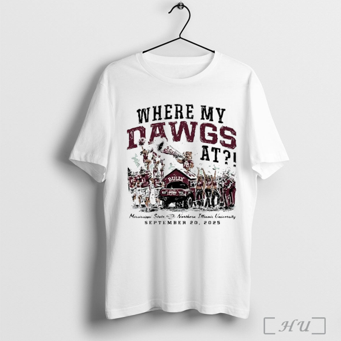 Officials Mississippi State Bulldogs Vs Northern Illinois Huskies Football Game Day 2025 T Shirt