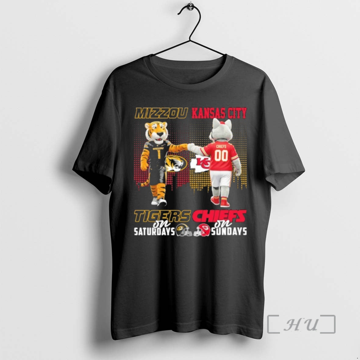 Officials Mizzou Tigers On Saturdays And Kansas City Chiefs On Sundays Mascot Premium T Shirts