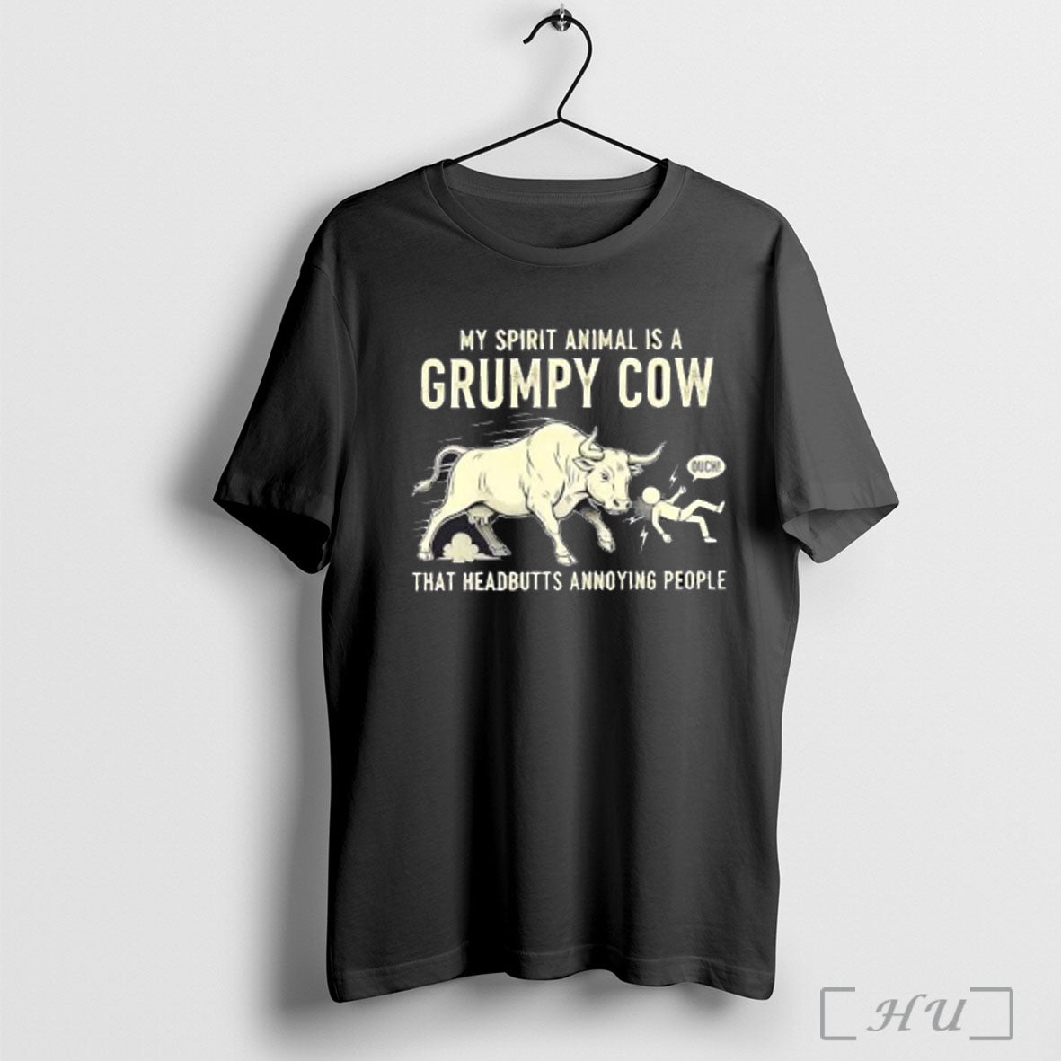 Officials My Spirit Animal Is A Grumpy Cow That Headbutts Annoying People T Shirt