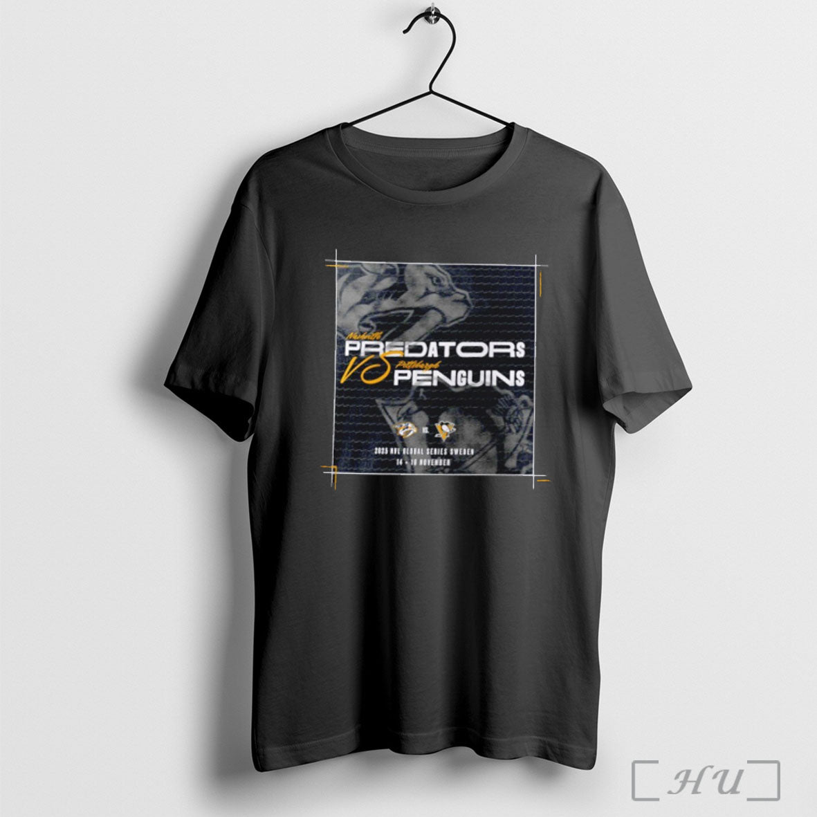 Officials Nashville Predators Vs Pittsburgh Penguins Nhl Global Series 2025 Match Up T Shirt