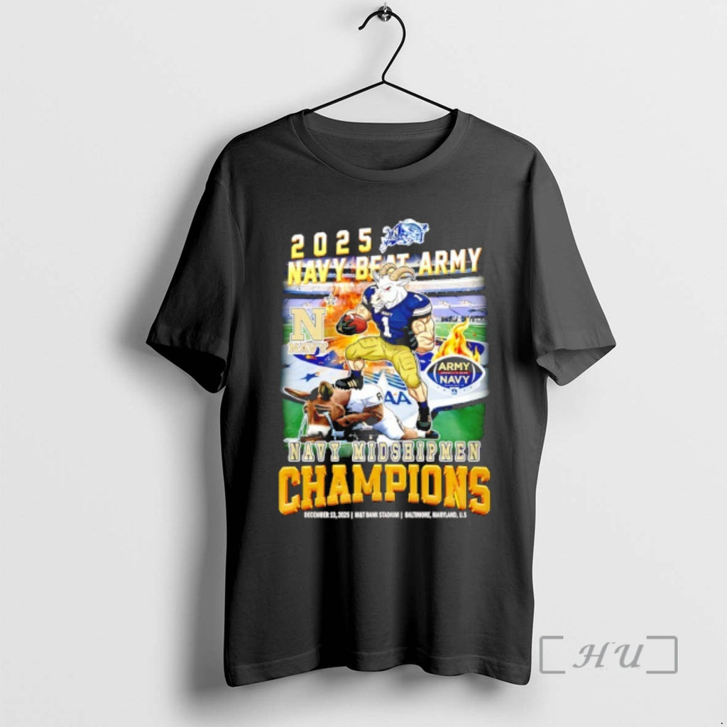 Officials Navy Midshipmen 2025 Navy Beat Army Champions Mascot T-Shirts, Hoodie, Sweatshirt | AU01DripNestTees.com