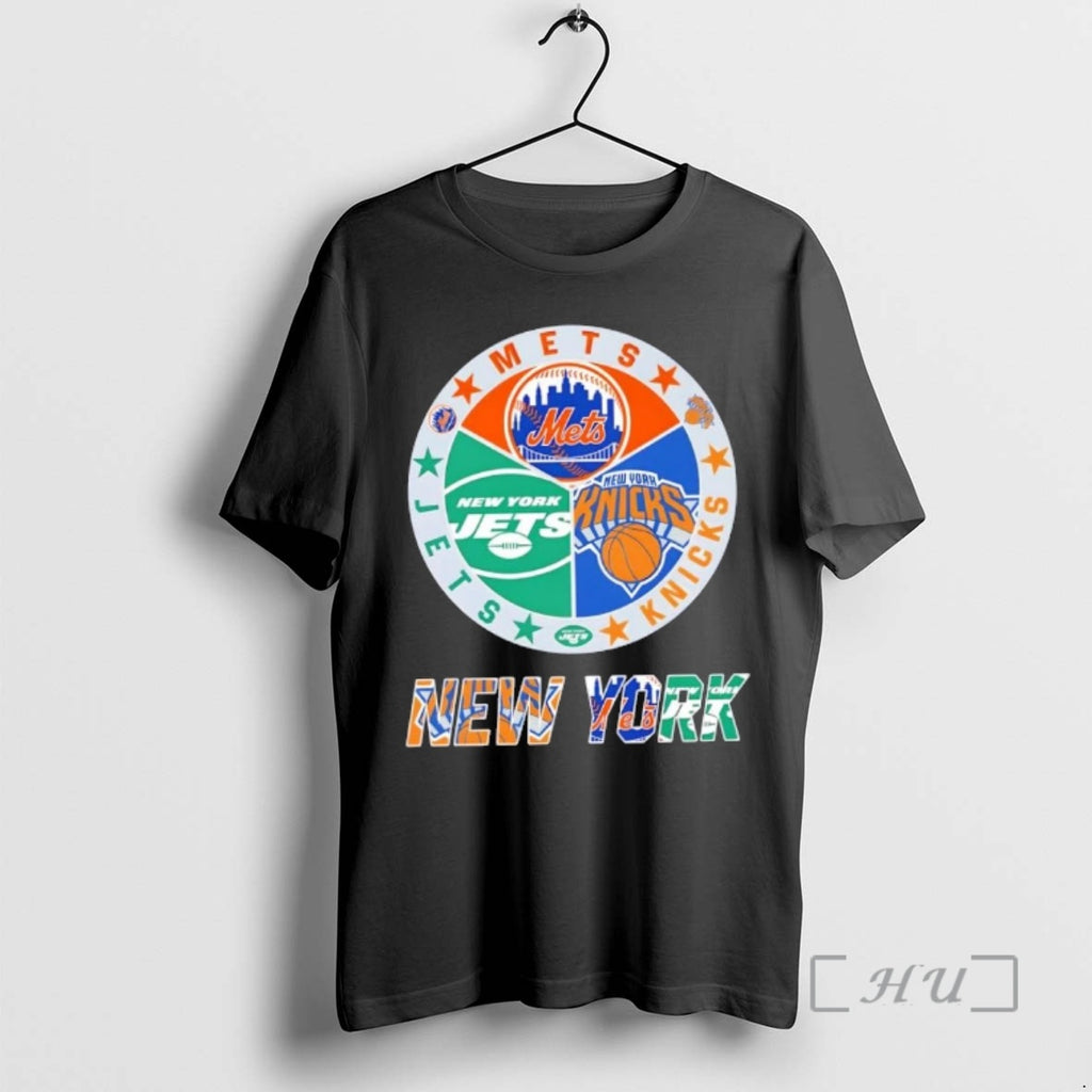 Officials New York City Sports Mets Knicks Jets Logos Combine T-Shirts, Hoodie, Sweatshirt | AU01DripNestTees.com