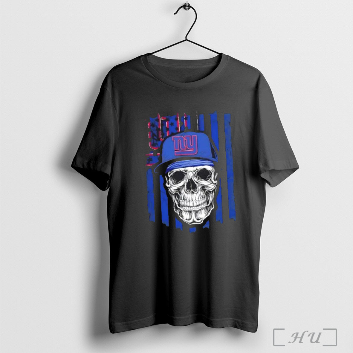 Officials New York Giants X Skull Hip Hop Us Flag T Shirt
