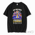 Officials New York Knicks 2026 Eastern Conference Champions Collage Team Signatures Trophy Premium T Shirts