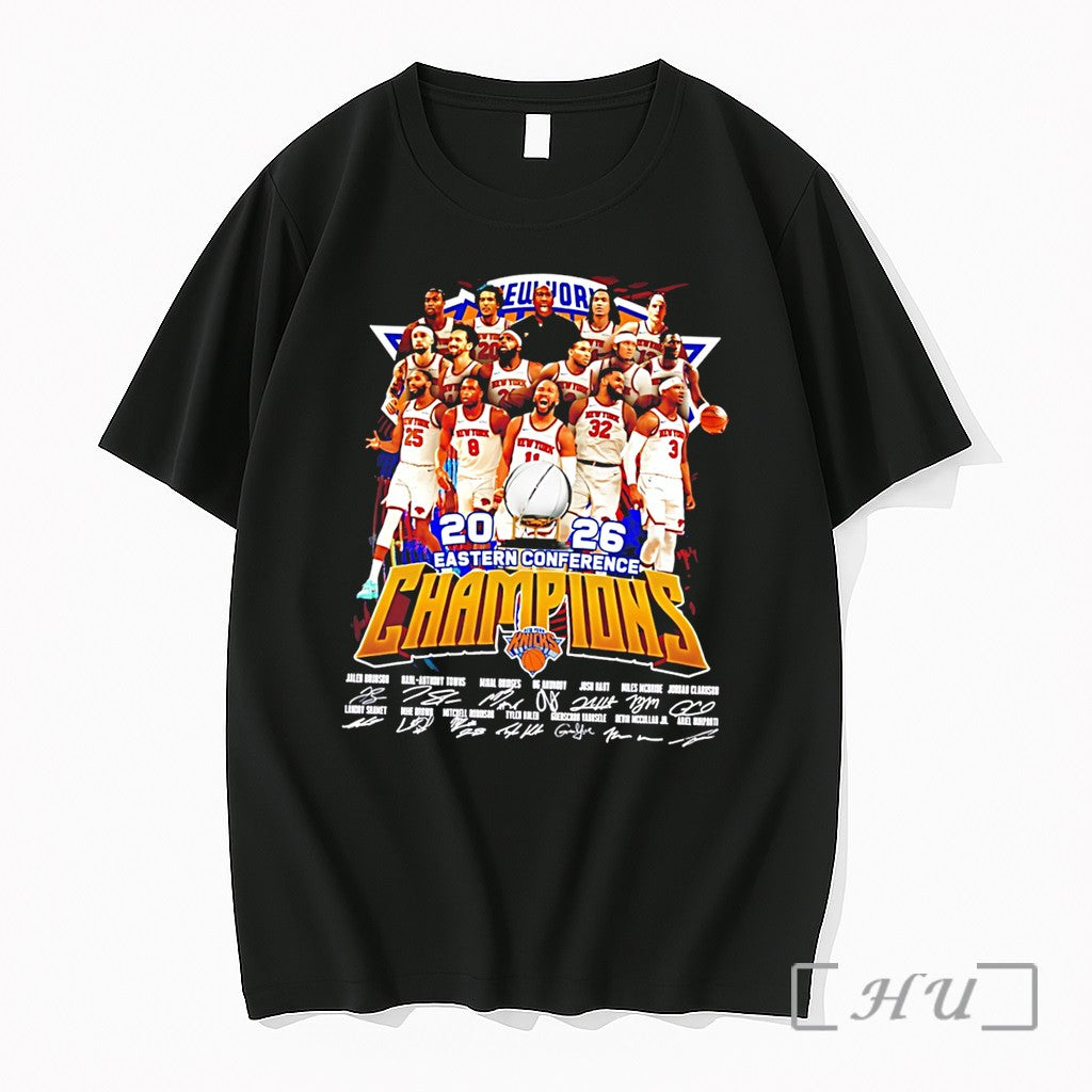 Officials New York Knicks 26 Eastern Conference Champions All Team Signatures Tee Premium T Shirts