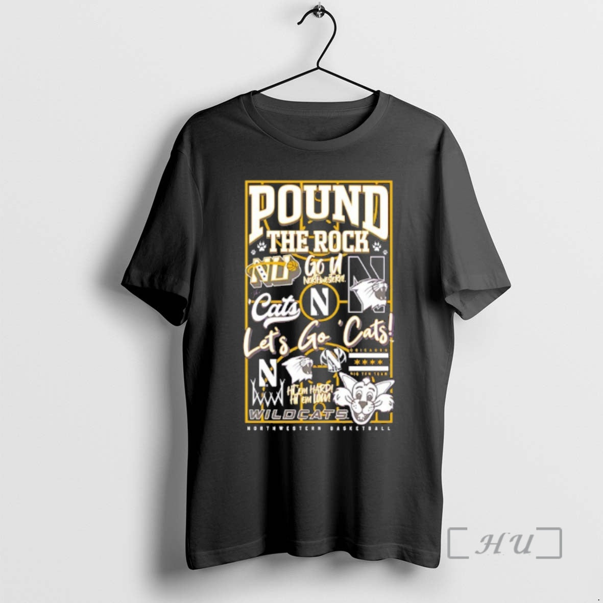 Officials Northwestern Basketball Pound The Rock Lets Go Cats T-Shirts, Hoodie, Sweatshirt | AU01DripNestTees.com