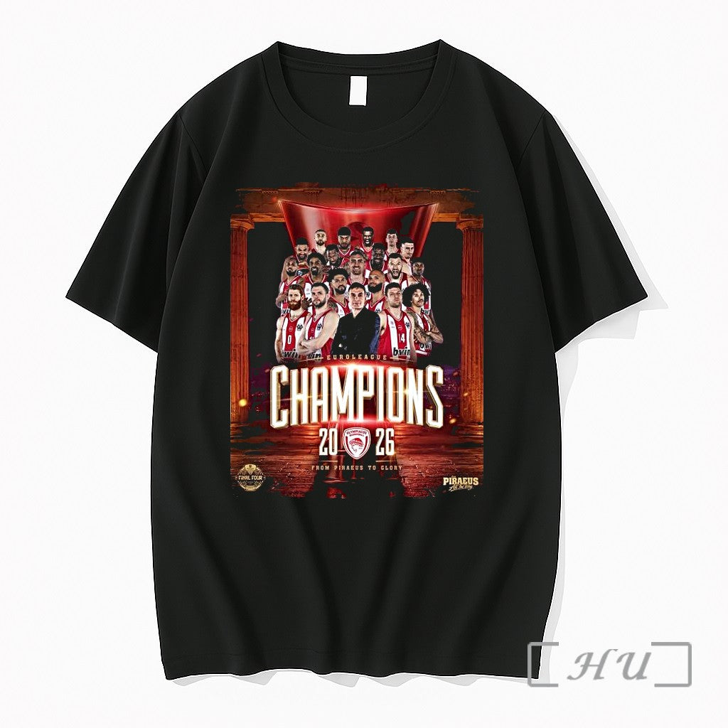 Officials Olympiacos B C Euroleague Champions 2026 From Piraeus To Glory 1 Premium T Shirts