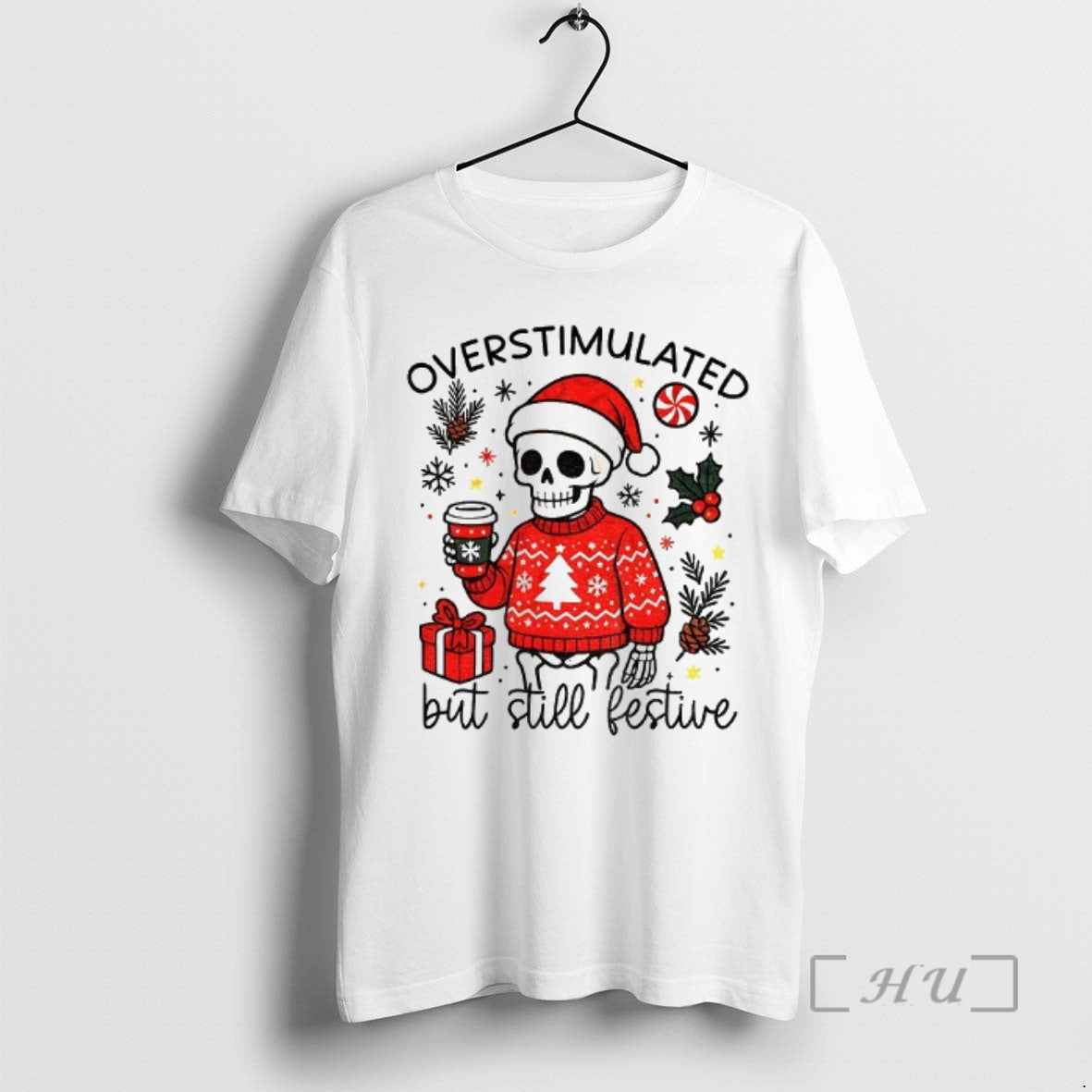 Officials Overstimulated But Still Festive Funny Christmas 2025 T-Shirts, Hoodie, Sweatshirt | AU01DripNestTees.com