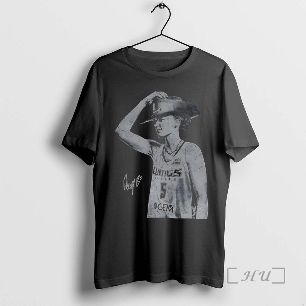 Officials Paige Bueckers Dallas Wings Basketball Holding Cowboy Hat Signature Vintage Premium T Shirts Sweater Hoodie,...