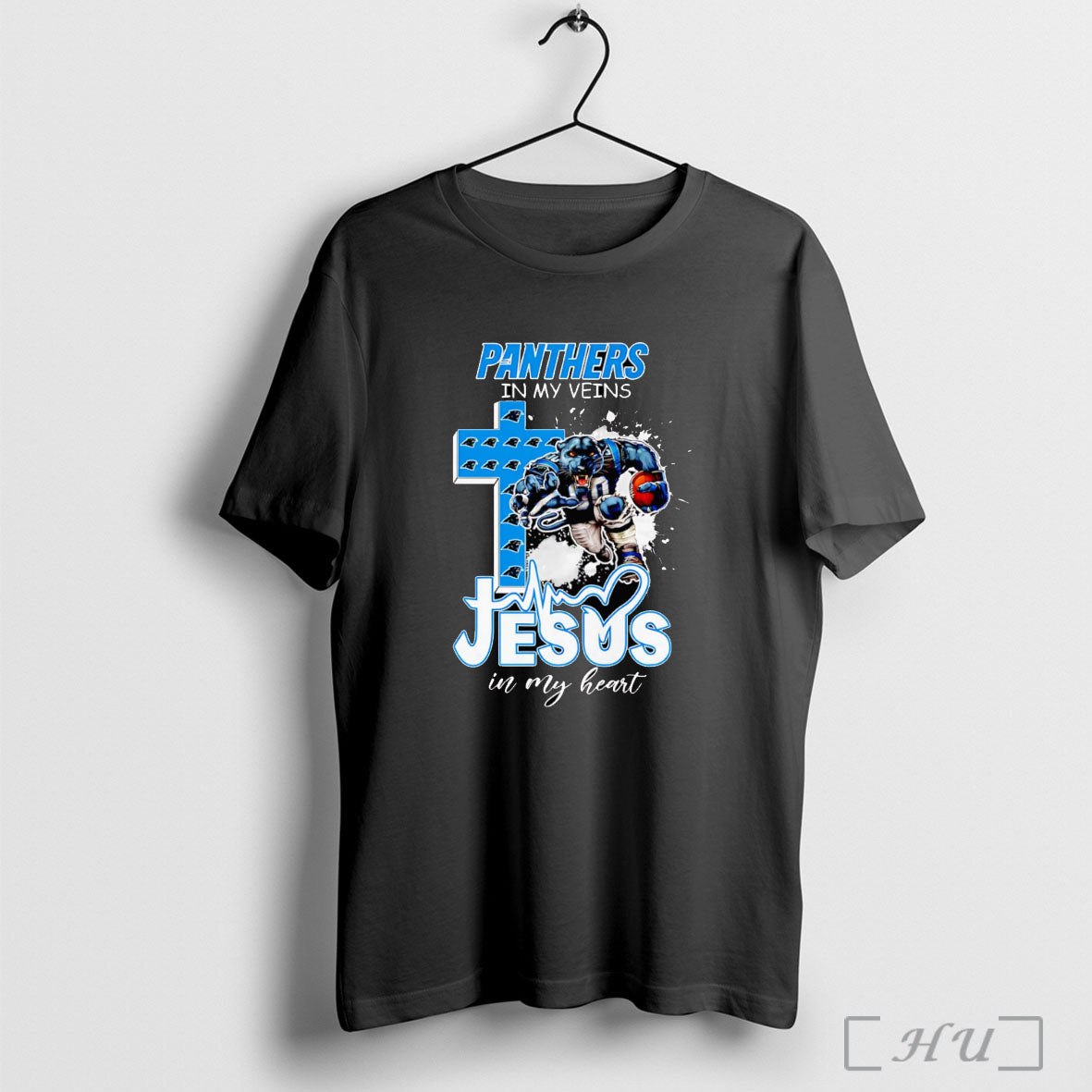 Officials Panthers In My Veins Jesus In My Heart Mascot T Shirt