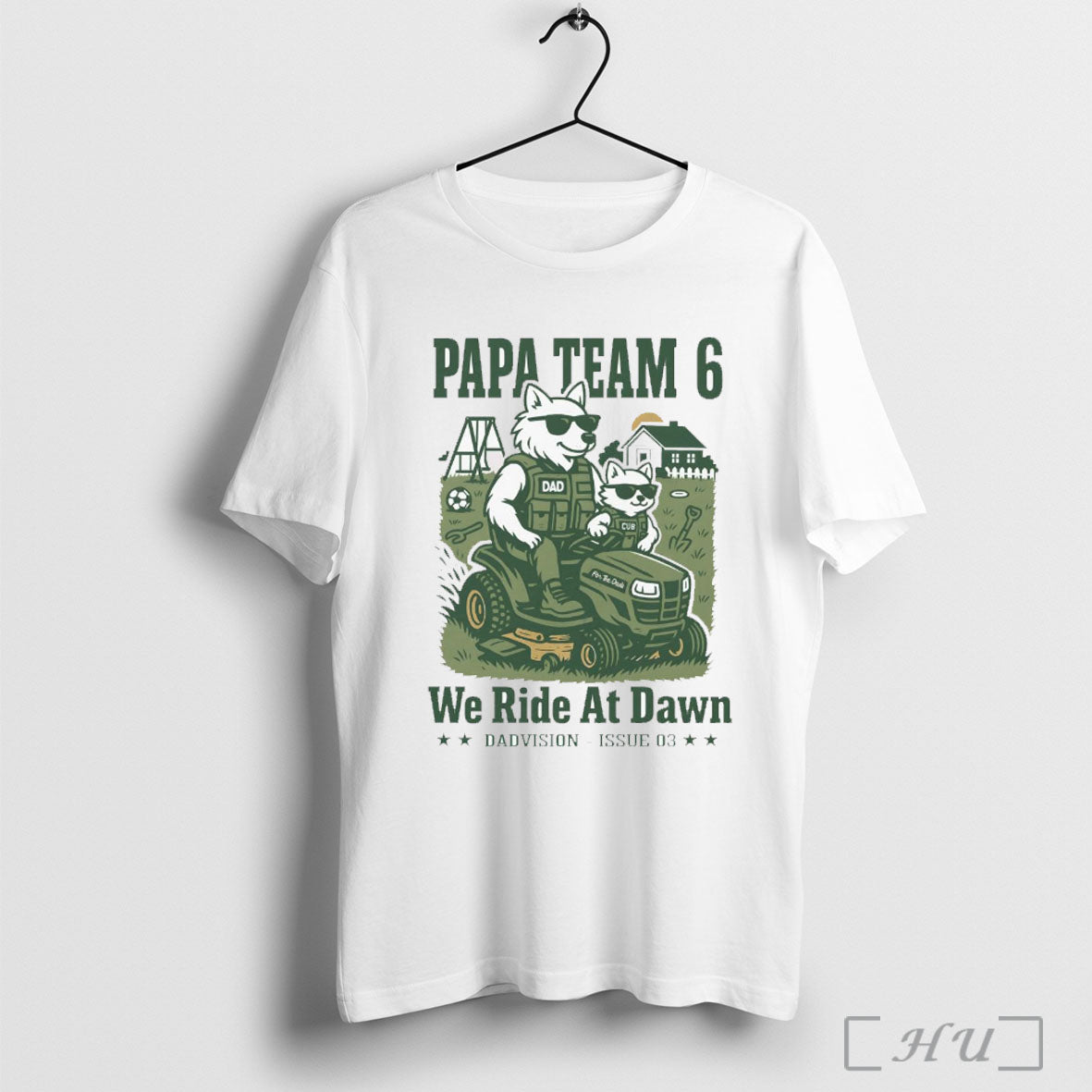 Officials Papa Team 6 We Ride At Dawn Dadvision Issue 03 Painting T Shirt
