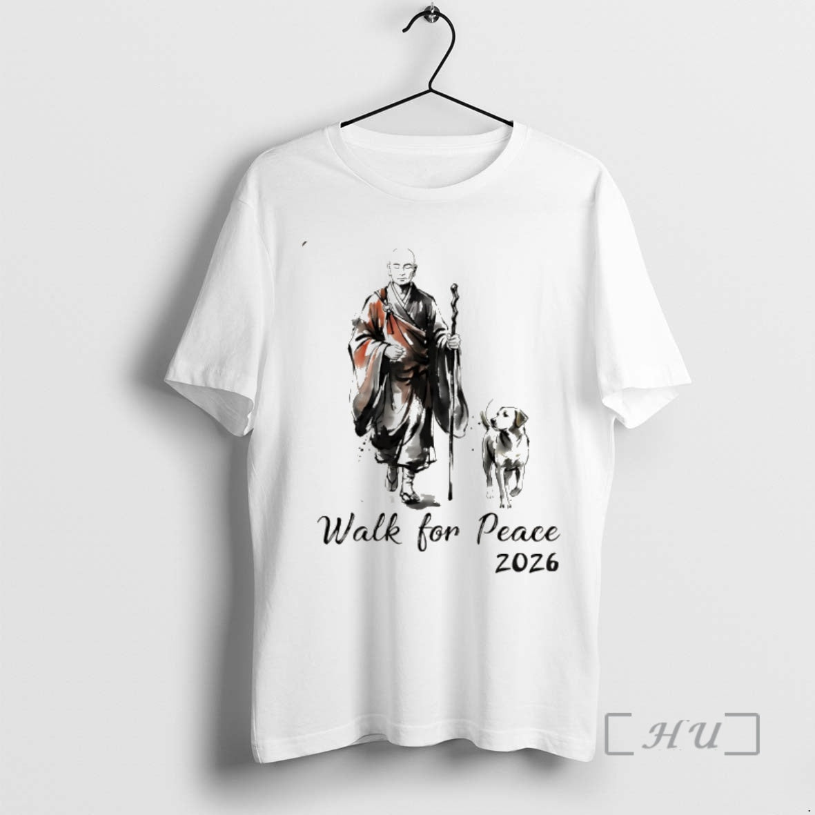 Officials Peace Walking Monk And Aloka Dog Walk For Peace 2026 2026 Premium T Shirts Hoodie, Sweatshirt