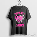 Officials Pink Out Detroit Lions Breast Cancer Diamond Heart T Shirt