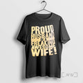 Officials Proud Husband Of A Freaking Awesome Wife Text T-Shirts, Hoodie, Sweatshirt | AU01DripNestTees.com