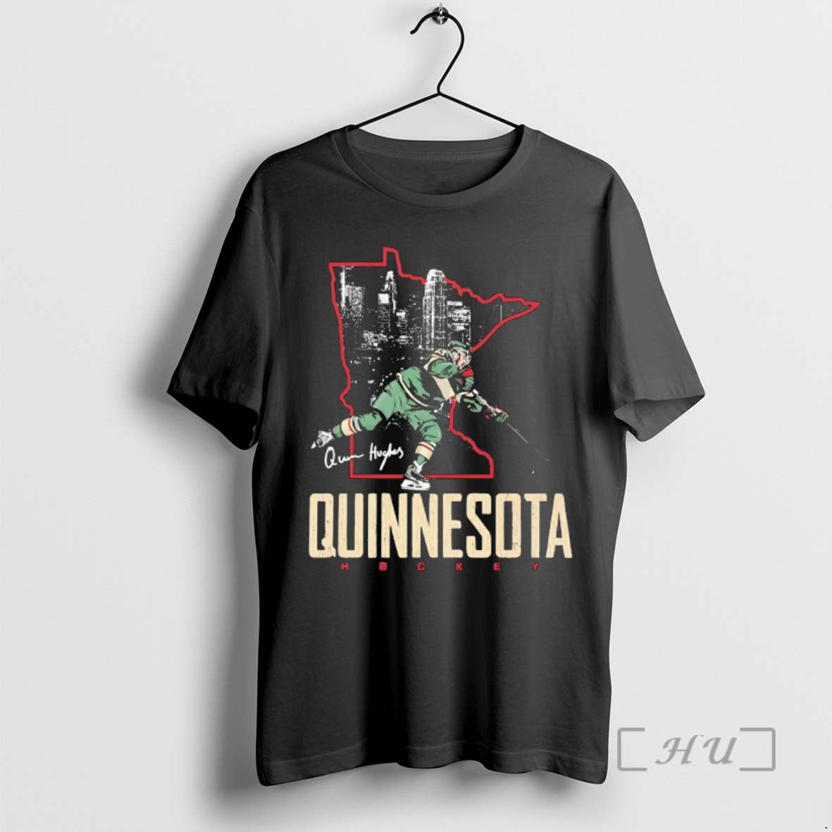 Officials Quinn Hughes Minnesota Wild Hockey Quinnesota Signature T-Shirts, Hoodie, Sweatshirt | AU01DripNestTees.com