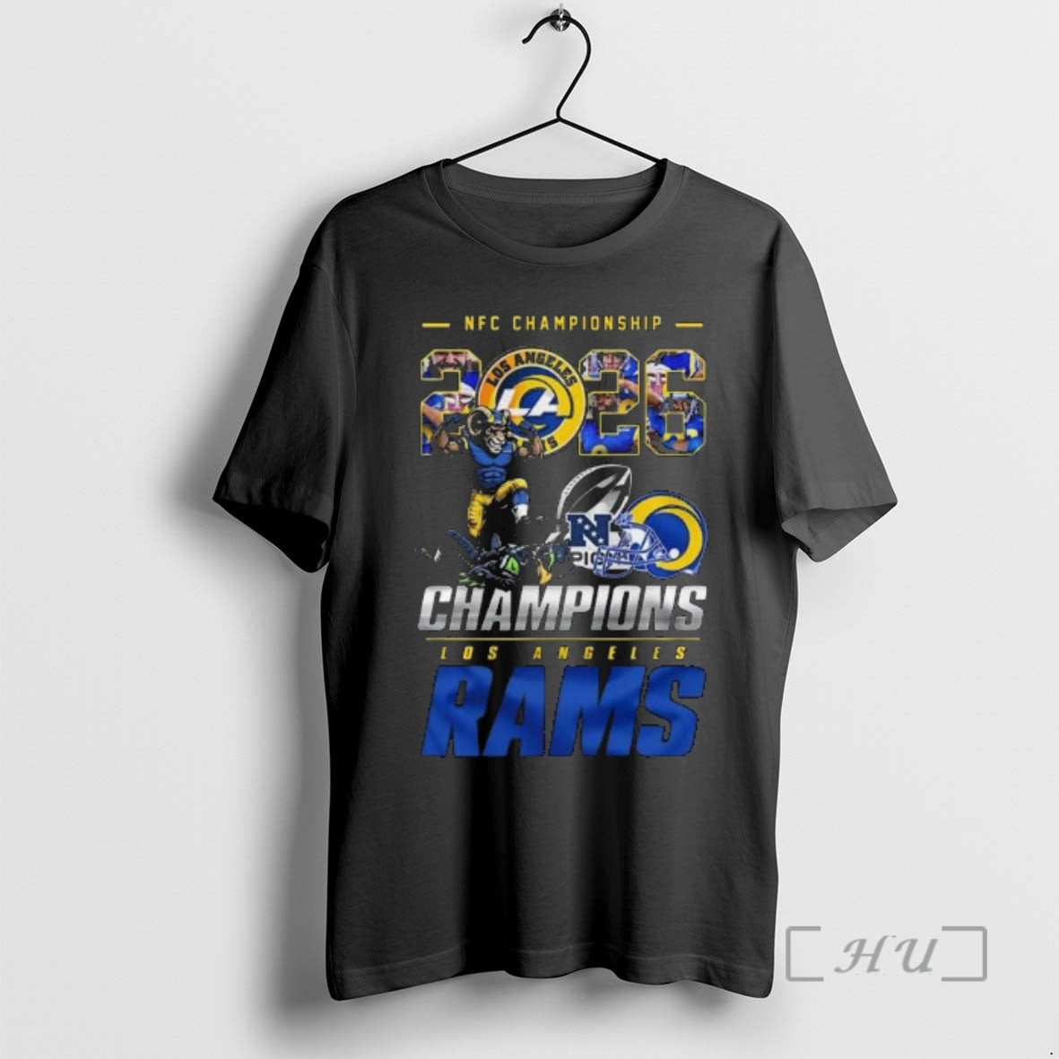 Officials Rams 2026 Nfc Championship Champions Mascot T-Shirts, Hoodie, Sweatshirt | AU01DripNestTees.com