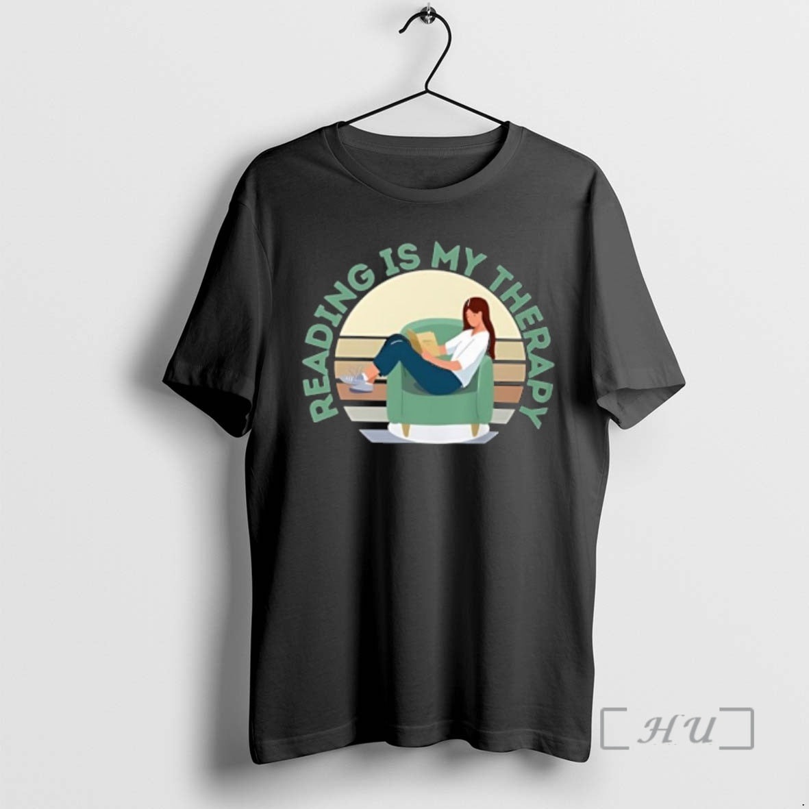 Officials Reading Is My Therapy Girl Sitting Reading A Book T-Shirts, Hoodie, Sweatshirt | AU01DripNestTees.com