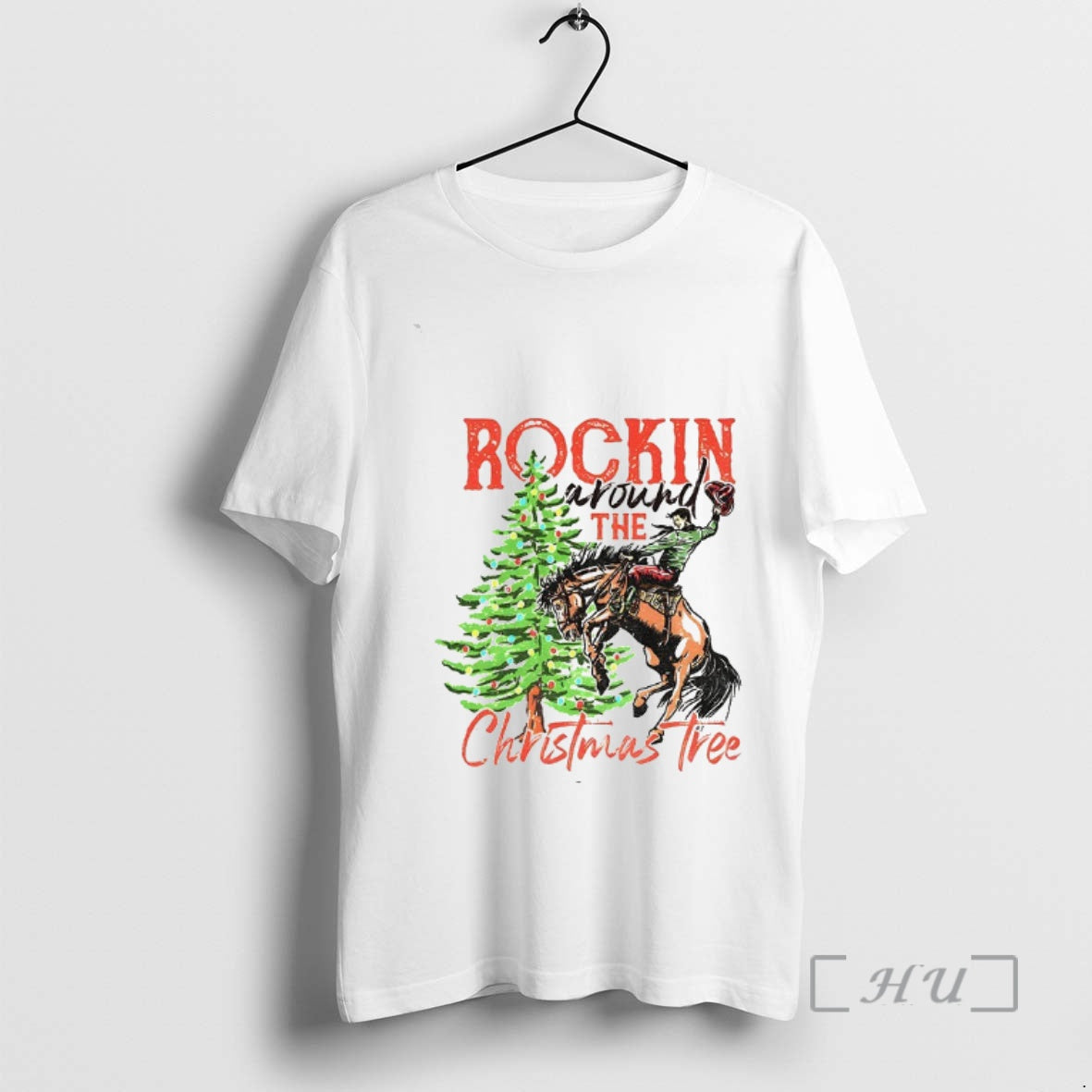 Officials Rockin Around The Christmas Tree Cowboy Country Retro T-Shirts, Hoodie, Sweatshirt | AU01DripNestTees.com