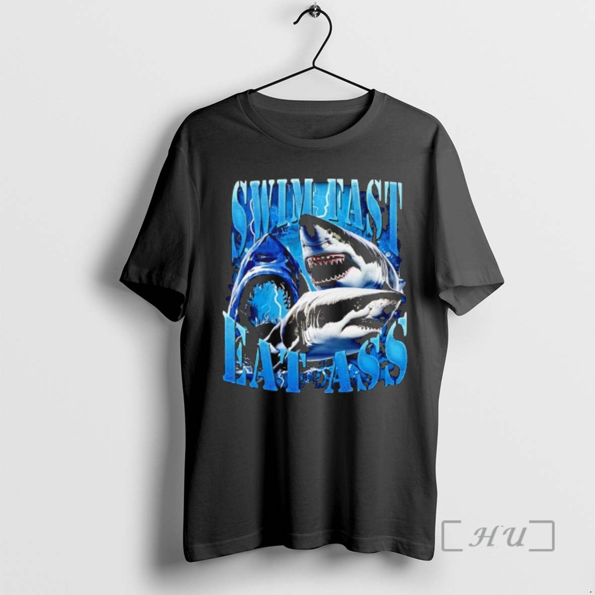 Officials Sharks Swim Fast Eat Ass Graphic T-Shirts, Hoodie, Sweatshirt | AU01DripNestTees.com
