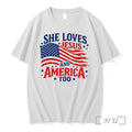 Officials She Loves Jesus And America Too 4th Of July Tee Premium T Shirts Sweater