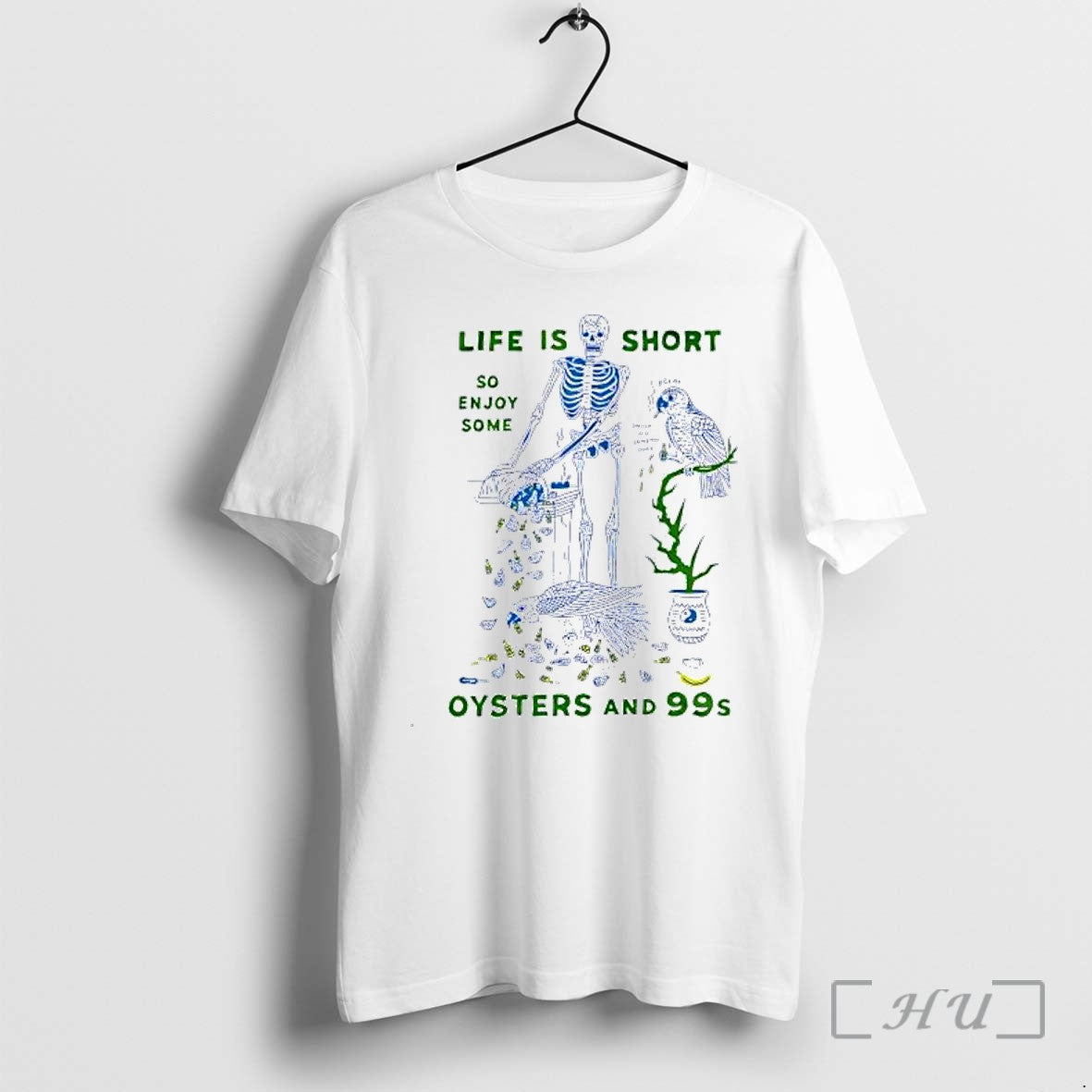Officials Skeleton Life Is Short So Enjoy Some Oysters And 99s Premium T Shirts Sweater