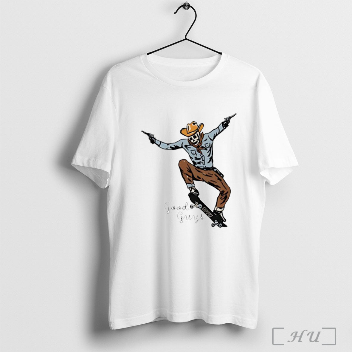 Officials Skeleton Skateboarding Good Guys T Shirt