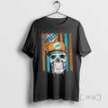 Officials Skull Wearing A Cap Miami Dolphins Us Flag T-Shirts, Hoodie, Sweatshirt | AU01DripNestTees.com