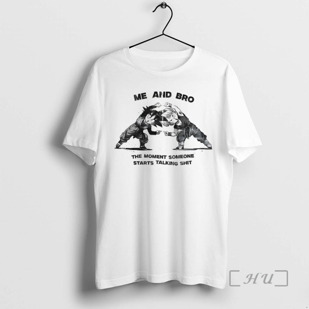 Officials Son Goten Trunks Me And Bro The Moment Someone Starts Talking Shit Premium T-Shirts, Hoodie, Sweatshirt