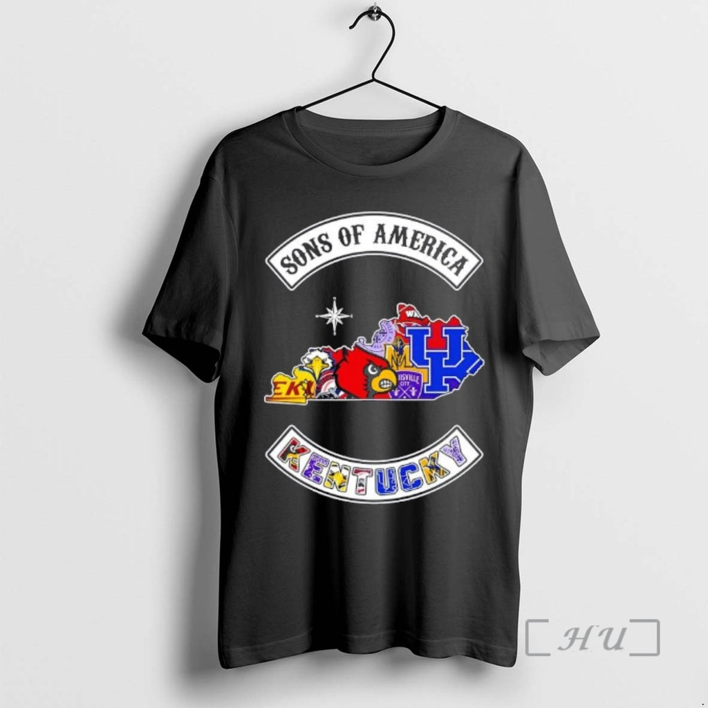 Officials Son Of America Kentucky Map Sports Logos Combine T-Shirts, Hoodie, Sweatshirt | AU01DripNestTees.com