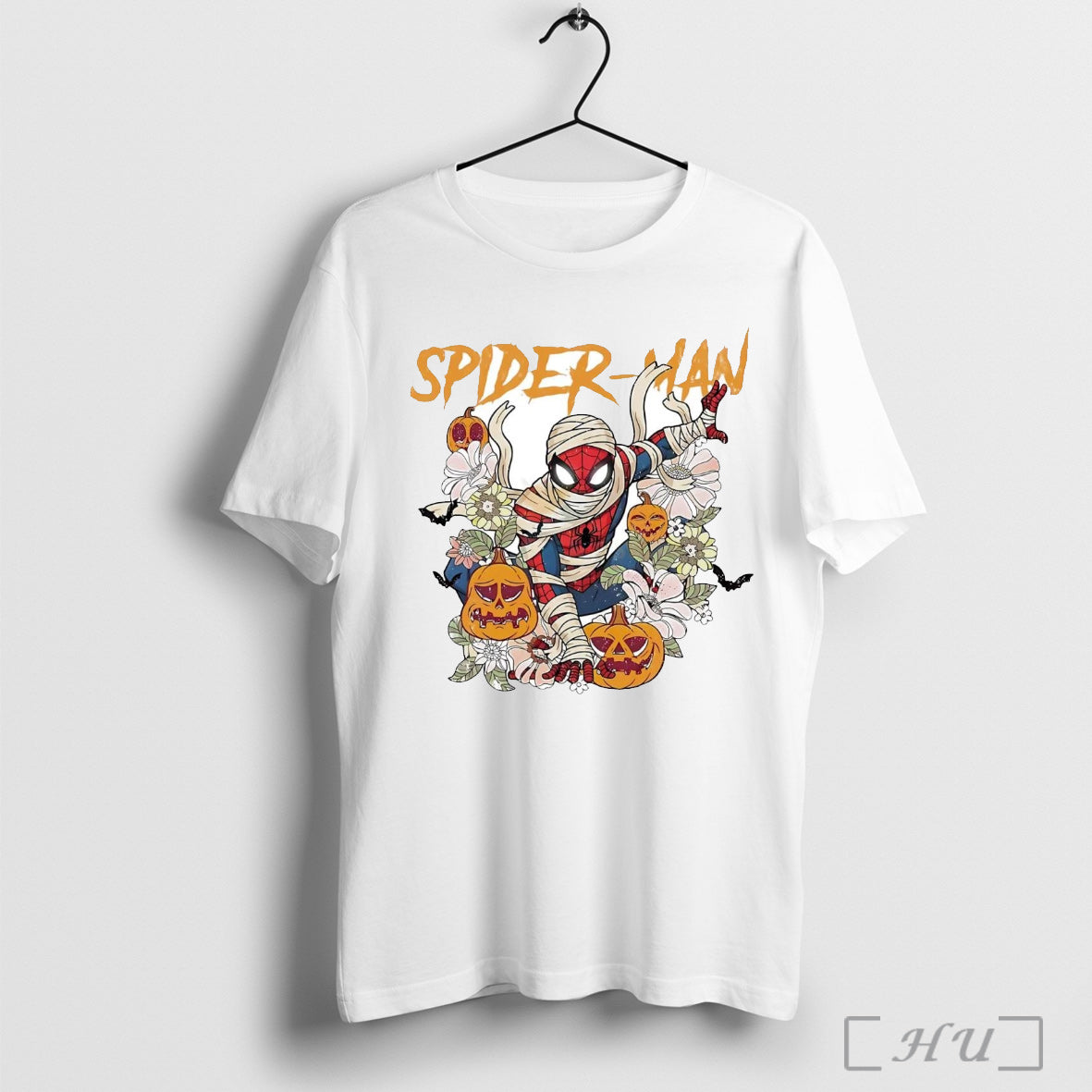 Officials Spiderman Mummy Pumpkin Halloween T Shirt