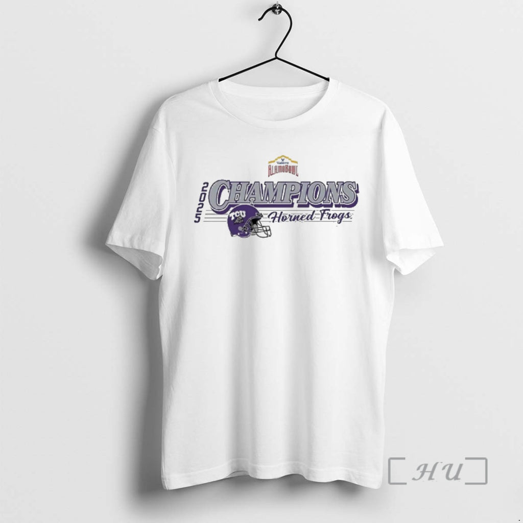 Officials Tcu Horned Frogs 2025 Alamo Bowl Champions Helmet T-Shirts, Hoodie, Sweatshirt | AU01DripNestTees.com