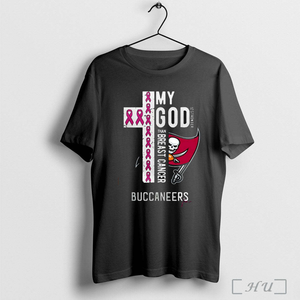 Officials Tampa Bay Buccaneers Breast Cancer My God Is Stronger T Shirt