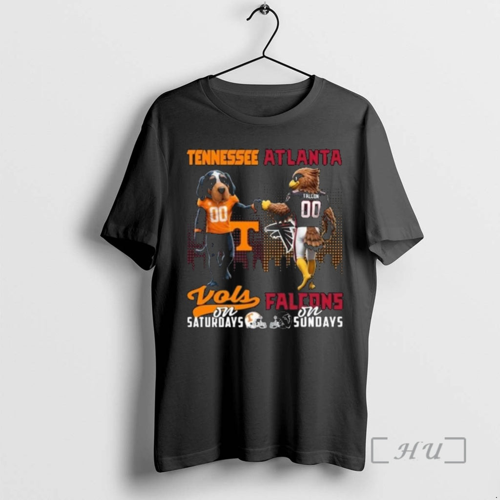 Officials Tennessee Volunteers On Saturdays X Atlanta Falcons On Sundays Mascot 2025 Premium T Shirts Hoodie, Sweatshirt