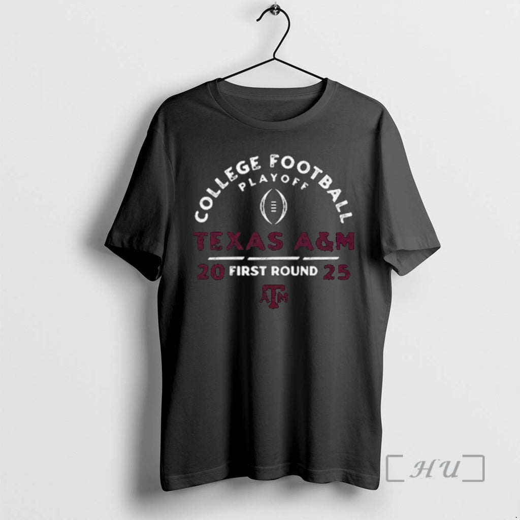 Officials Texas Am Aggies College Football Playoff 2025 First Round T-Shirts, Hoodie, Sweatshirt | AU01DripNestTees.com