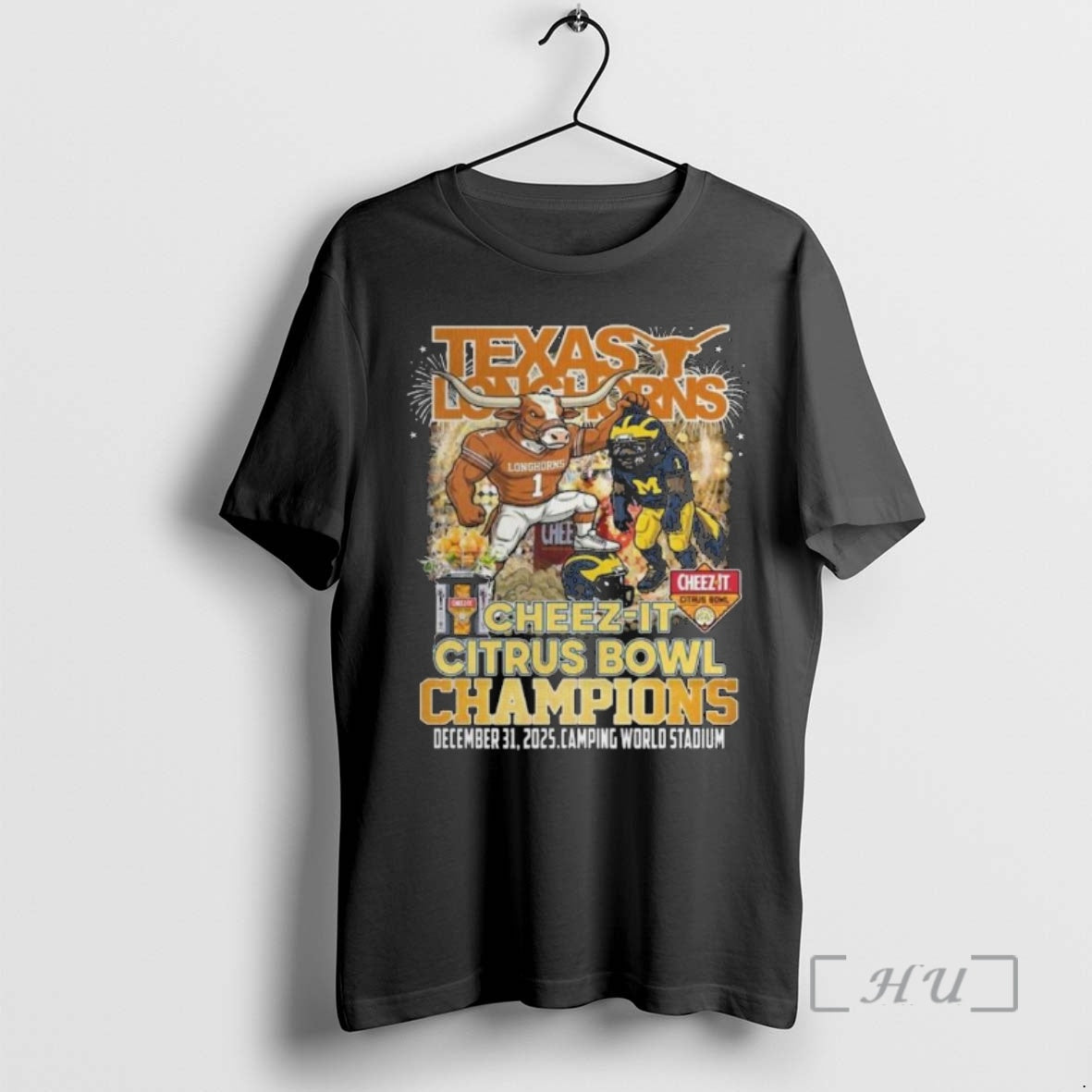 Officials Texas Longhorns Cheez It Citrus Bowl Champions 2025 Mascot T-Shirts, Hoodie, Sweatshirt | AU01DripNestTees.com