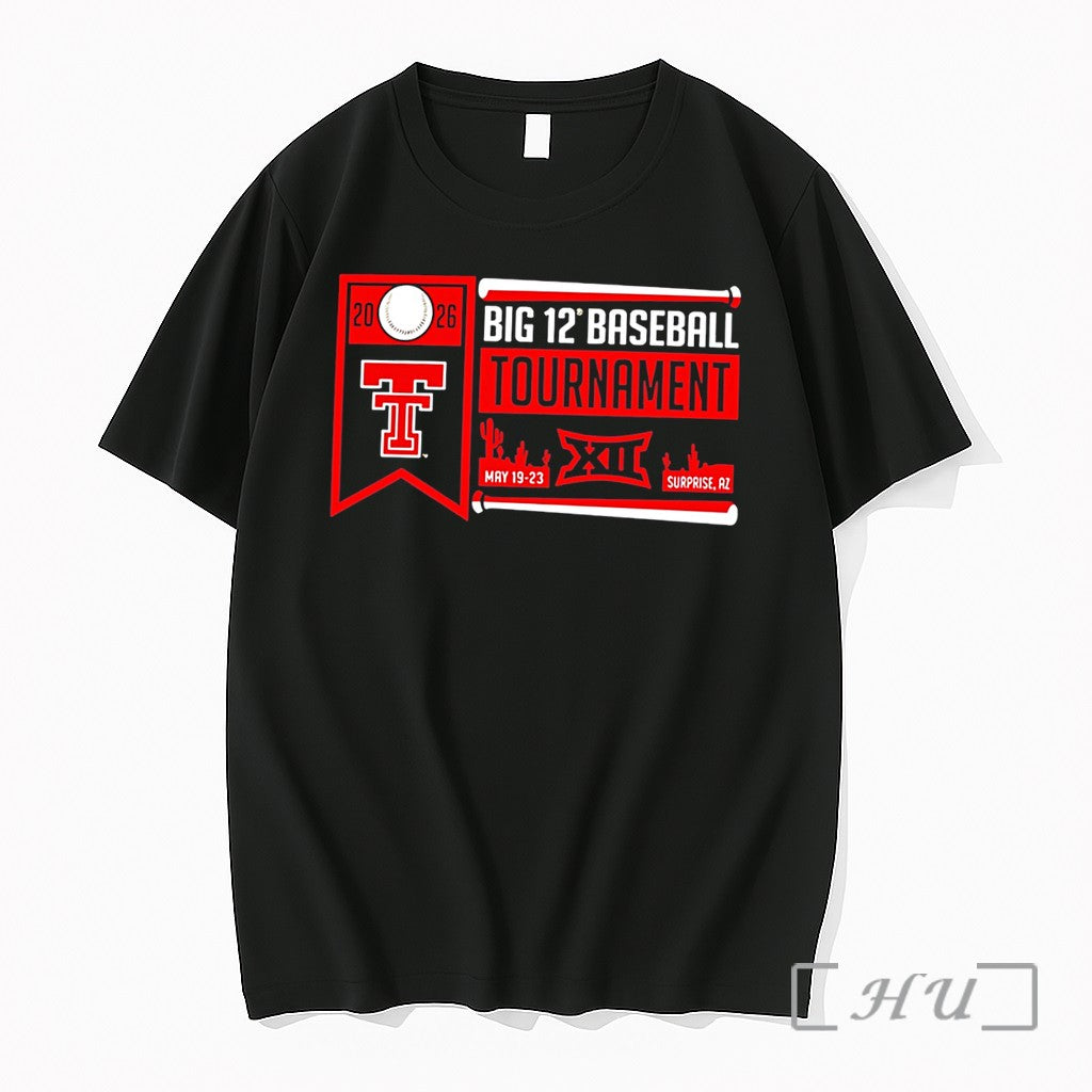 Officials Texas Tech Red Raiders 2026 Big 12 Baseball Tournament Participant Tee Premium T Shirts