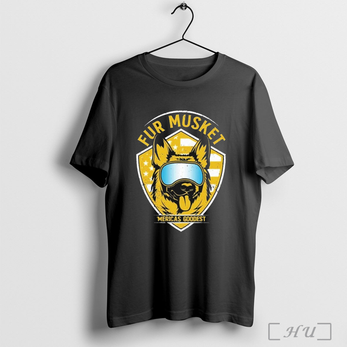 Officials The Fat Electrician Bunker Fur Musket Mericas Goodest Dog American Flag T Shirt