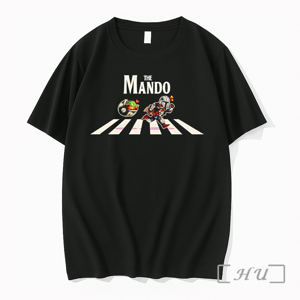 Officials The Mando Mandalorian Grogu And Din Djarin Crossing Abbey Road Premium T Shirts Sweater