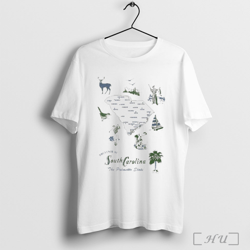 Officials The Palmetto State Souvenir Of South Carolina Map T Shirt