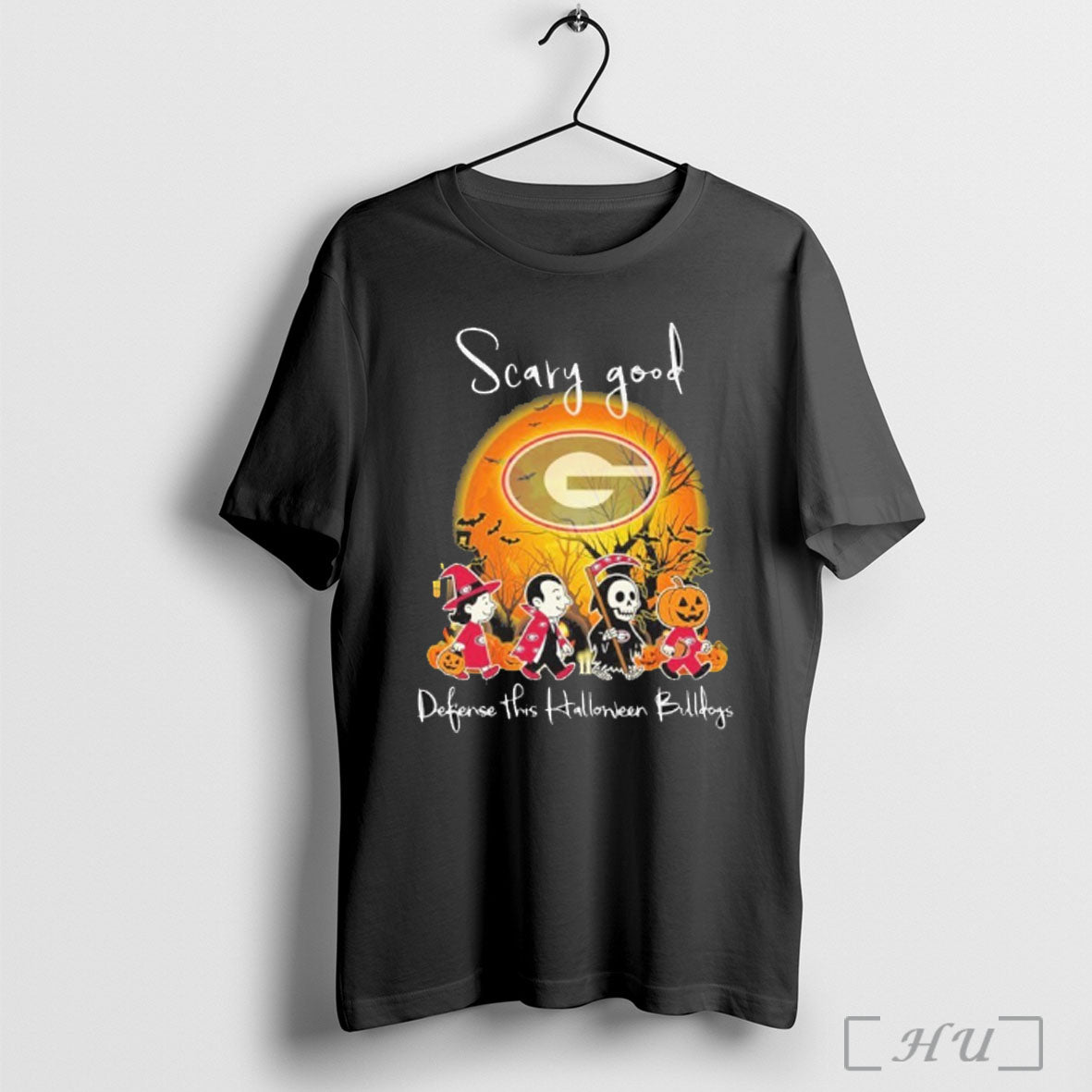 Officials The Peanuts Scary Good Defense This Halloween Georgia Bulldogs T Shirt