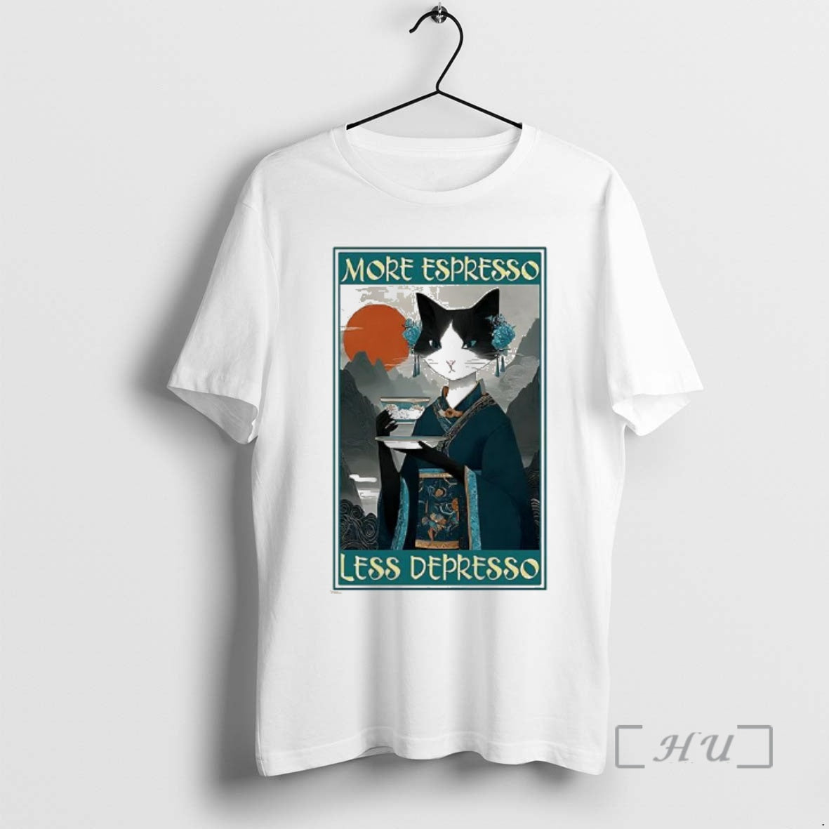 Officials The Zen Barista Cat More Espresso Less Depresso Ukiyo E Premium T Shirts Sweater Hoodie, Sweatshirt