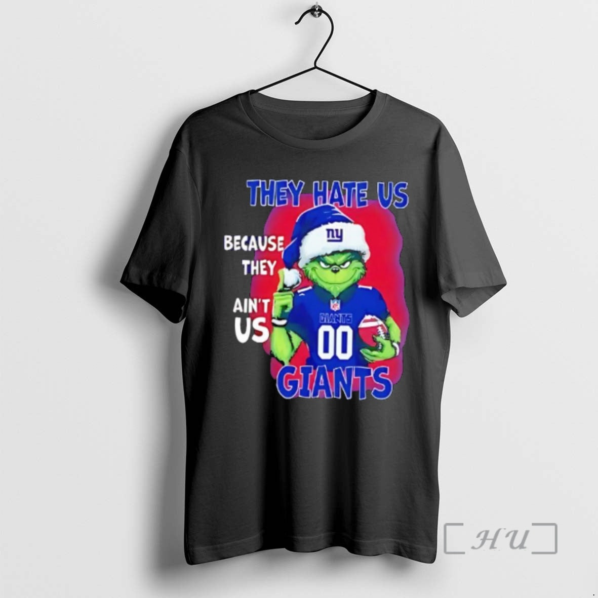 Officials They Hate Us Because They Aint Us New York Giants Grinch Santa Premium T-Shirts, Hoodie, Sweatshirt
