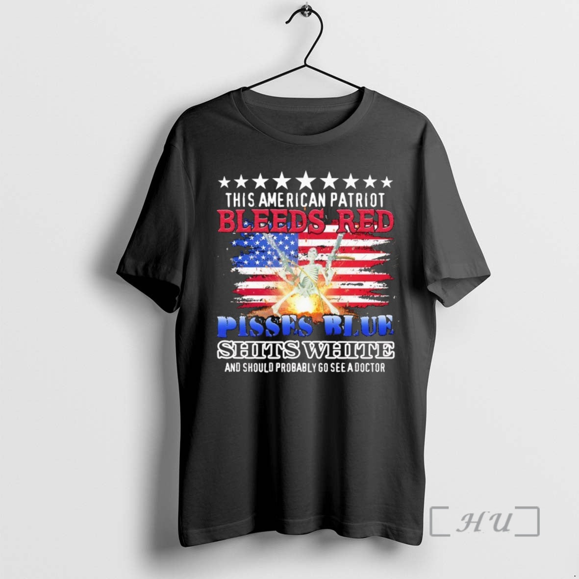 Officials This American Patriot Bleeds Red Pissed Blue Shits White T-Shirts, Hoodie, Sweatshirt | AU01DripNestTees.com