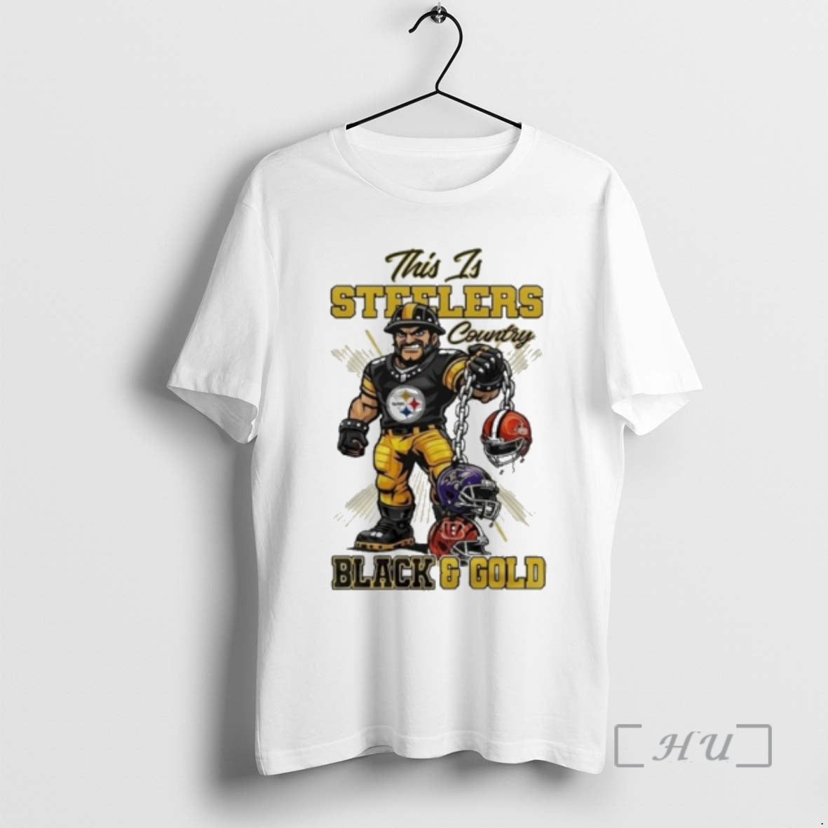 Officials This Is Steelers Country Mascot Black Gold T-Shirts, Hoodie, Sweatshirt | AU01DripNestTees.com