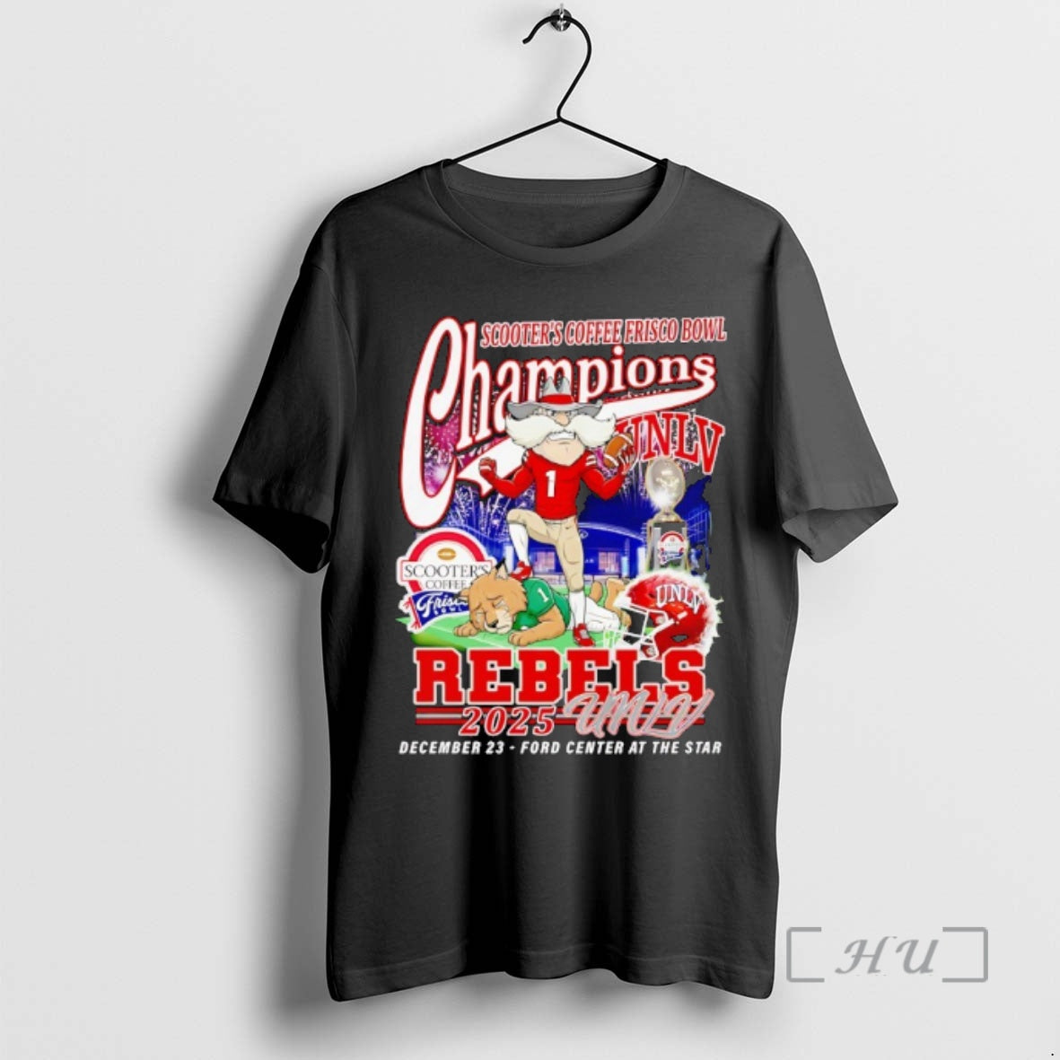 Officials Unlv Rebels Beat Washington State Cougars Scooters Coffee Frisco Bowl Champions 2025 Premium T-Shirts, Hoodie,...