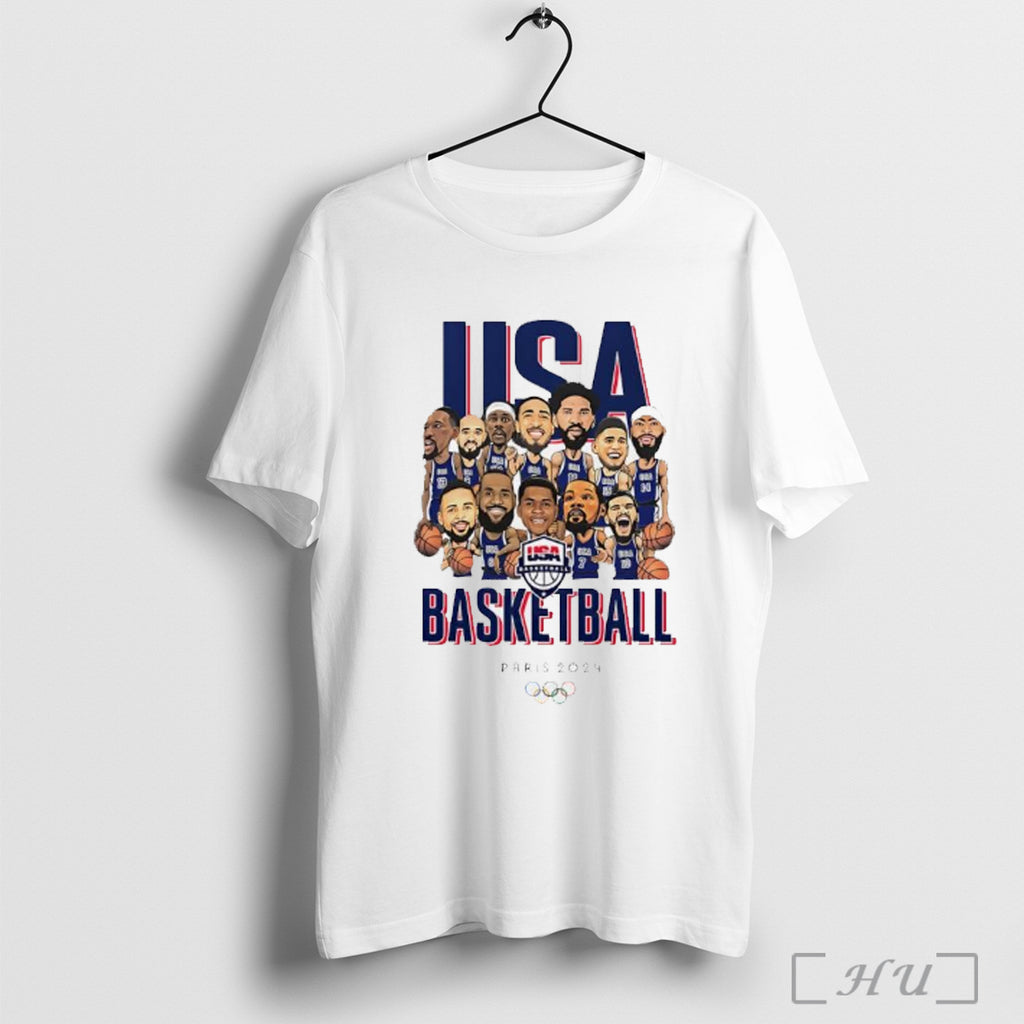 Officials Usa Basketball Usa Paris 2024 Cartoon T Shirt