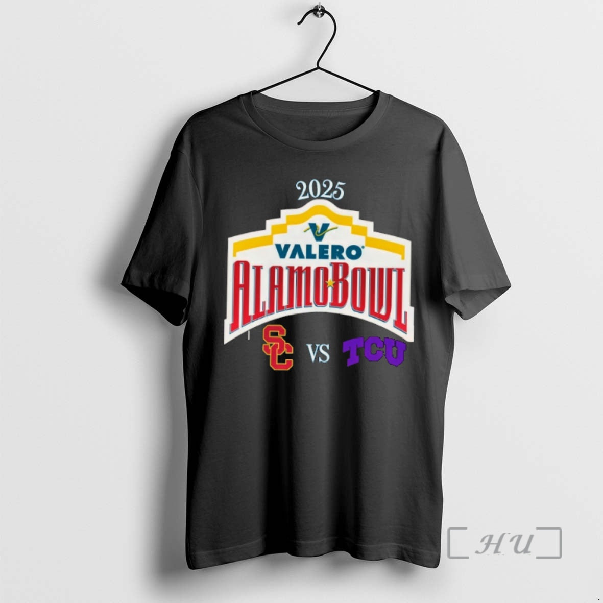 Officials Usc Trojans Vs Tcu Horned Frogs 2025 Valero Alamo Bowl Logo Premium T Shirts Hoodie, Sweatshirt